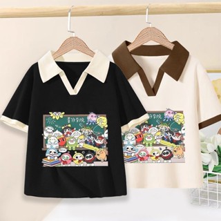 蛋仔派對衣服兒童POLO衫2024新款女童T恤短袖夏季薄款男童上衣ins