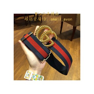 Mia二手 Gucci 織帶鬆緊帶 Torchon 雙 G 扣 524101 皮帶 腰帶 4CM