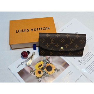 二手真品LOUIS VUITTON LV長夾 EMILIE錢包 防刮皮經典老花長夾 M61289