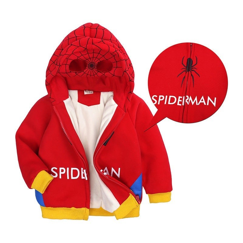 5z折兒童超級英雄衣服 蜘蛛人衣服上衣連帽外套 蝙蝠俠童裝外套