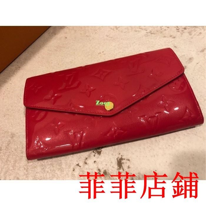 菲菲二手/LV—漆皮亮面 Sarah皮夾 長夾