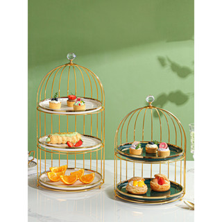 鳥籠甜新品品架英式下午茶三層架點心盤擺盤置物架蛋糕架子多層果盤架特價
