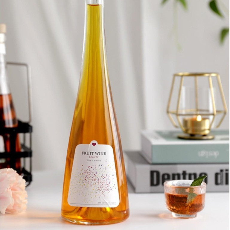 【DK客製化】可客製化空酒瓶玻璃空瓶 維納斯酒 高檔 果酒葡萄酒紅酒木塞自釀可訂製標籤500ML