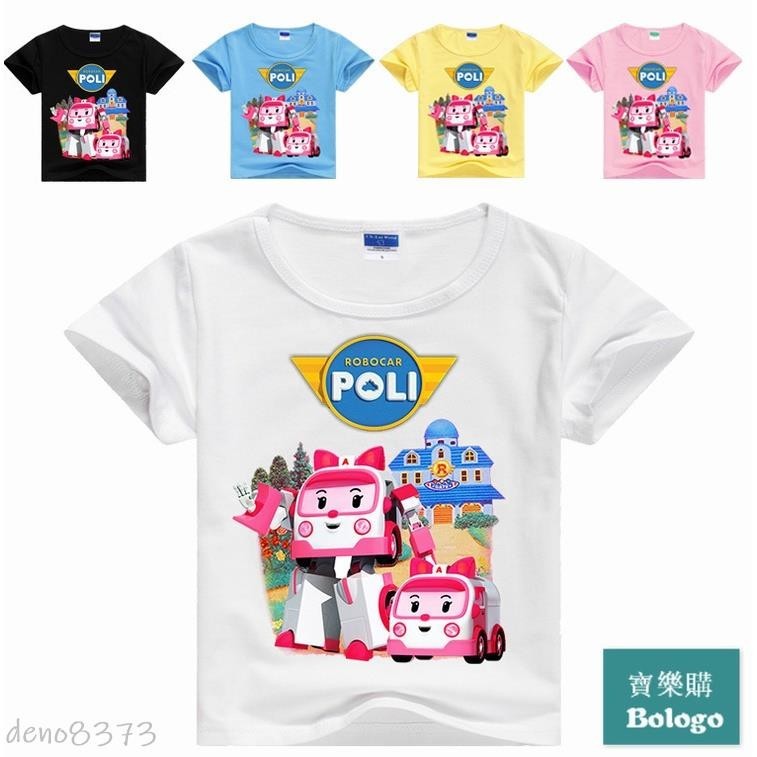 【免運】POLI衣服童裝 波力上衣 幼童上衣 波力總部 poli 變形 波利衣服 兒童短袖純棉T恤 超級飛俠 酷飛 安寶