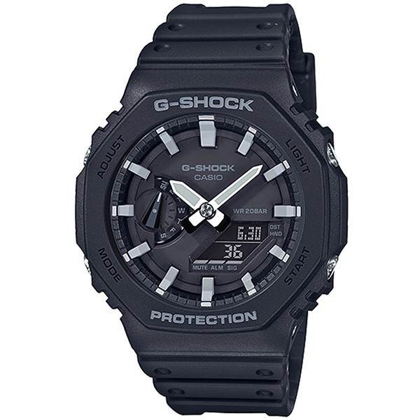 【CASIO】卡西歐 G-SHOCK 八角農家橡樹雙顯手錶 GA-2100-1A 台灣卡西歐保固一年