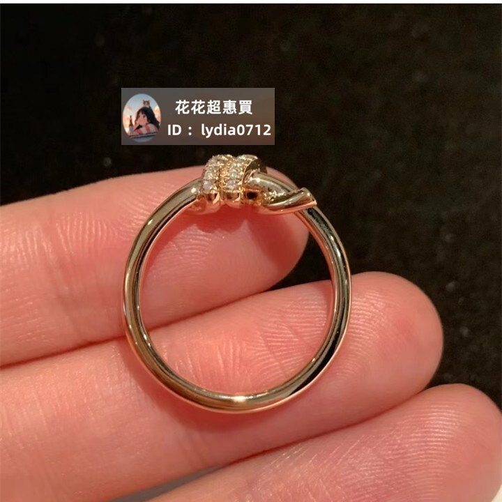 精品 TIFFANY &amp; CO 蒂芙尼 T knot系列 爆款 玫瑰金/銀 水讚 單環繩結式 戒指