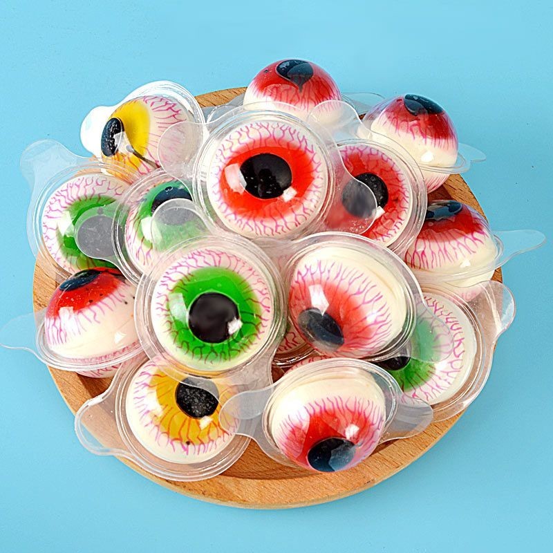 💦創意糖果網紅眼睛糖小零食惡搞糖果軟糖3d眼珠子糖果散裝眼球軟糖