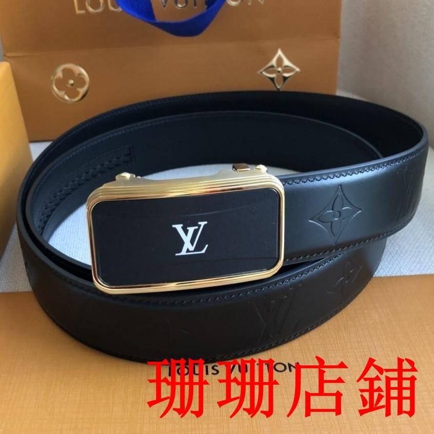 珊珊二手/Louis Vuitton路易威登 皮帶 腰帶 自動扣 LV皮帶 LV腰帶 商務休閒 牛皮皮帶 腰帶