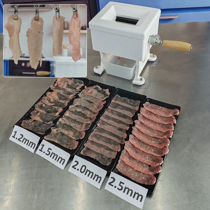手動肉片機1.2mm家用商用配置不銹鋼刀片手搖切絲肉丁機熟食鮮肉