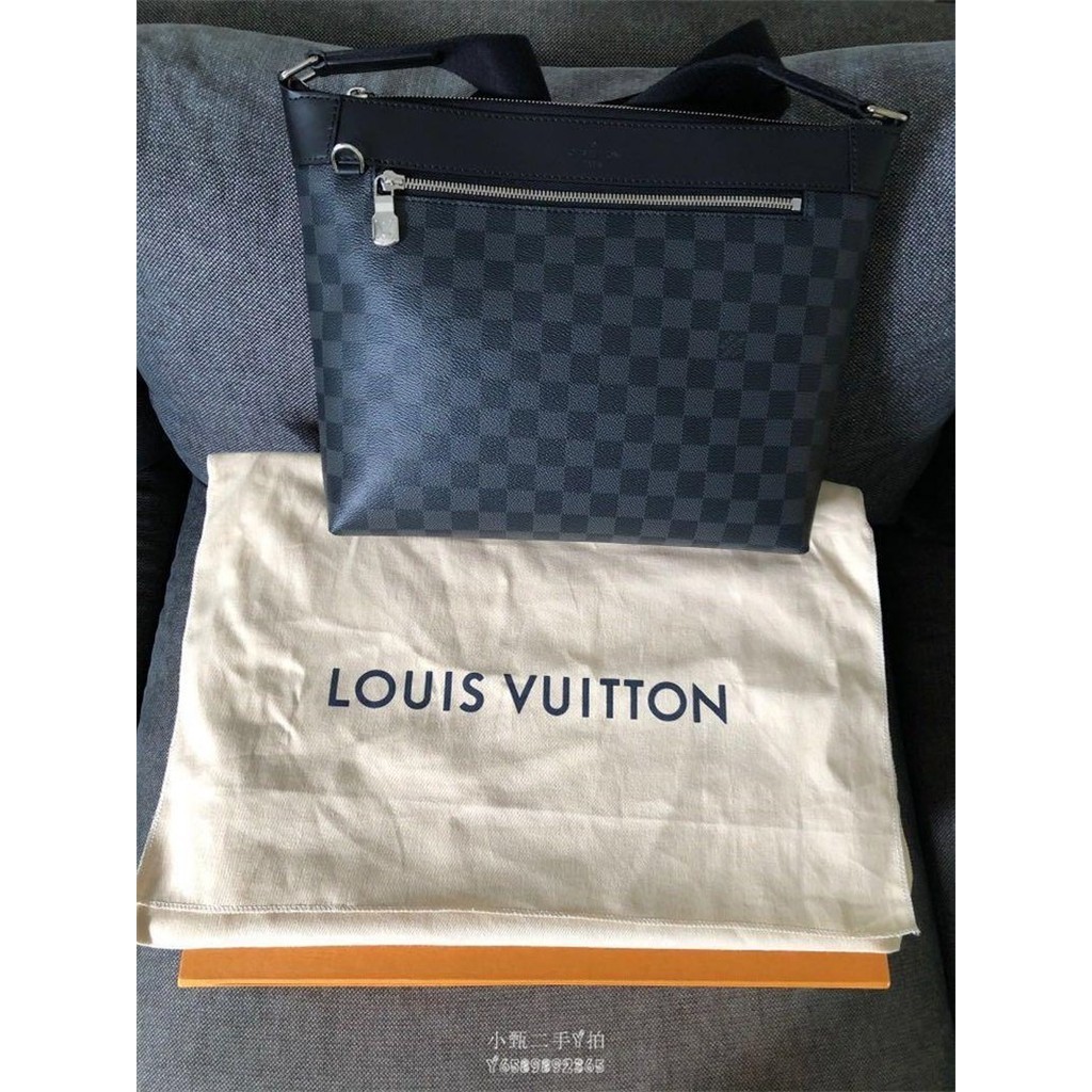 二手精品 LV 路易威登 Mick PM 小號 郵差包 男包 黑色棋盤格 公文包 N40003 現貨97新 優惠價