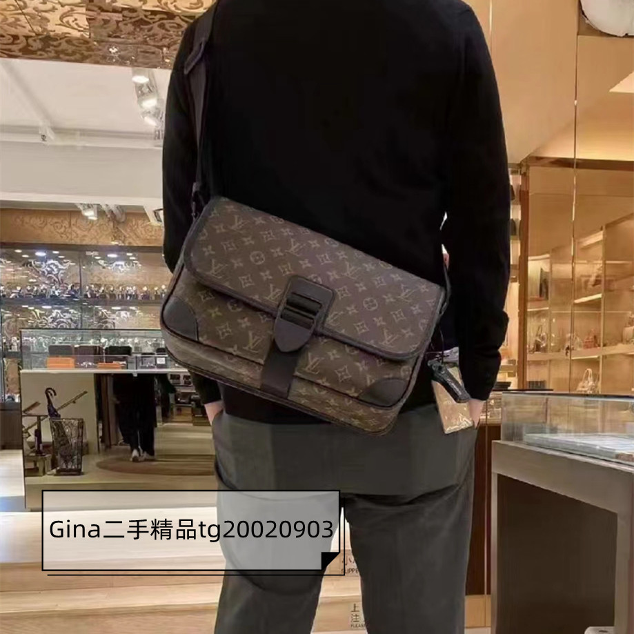 二手精品 LV 路易威登 肩背包 OUTDOOR FLAP 郵差包 信使包 斜背包 M46328