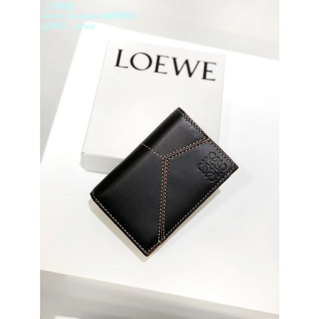 二手精品 羅意威 LOEWE Puzzle Stitches Bifold Card Wallet 拼接 拼圖 長夾