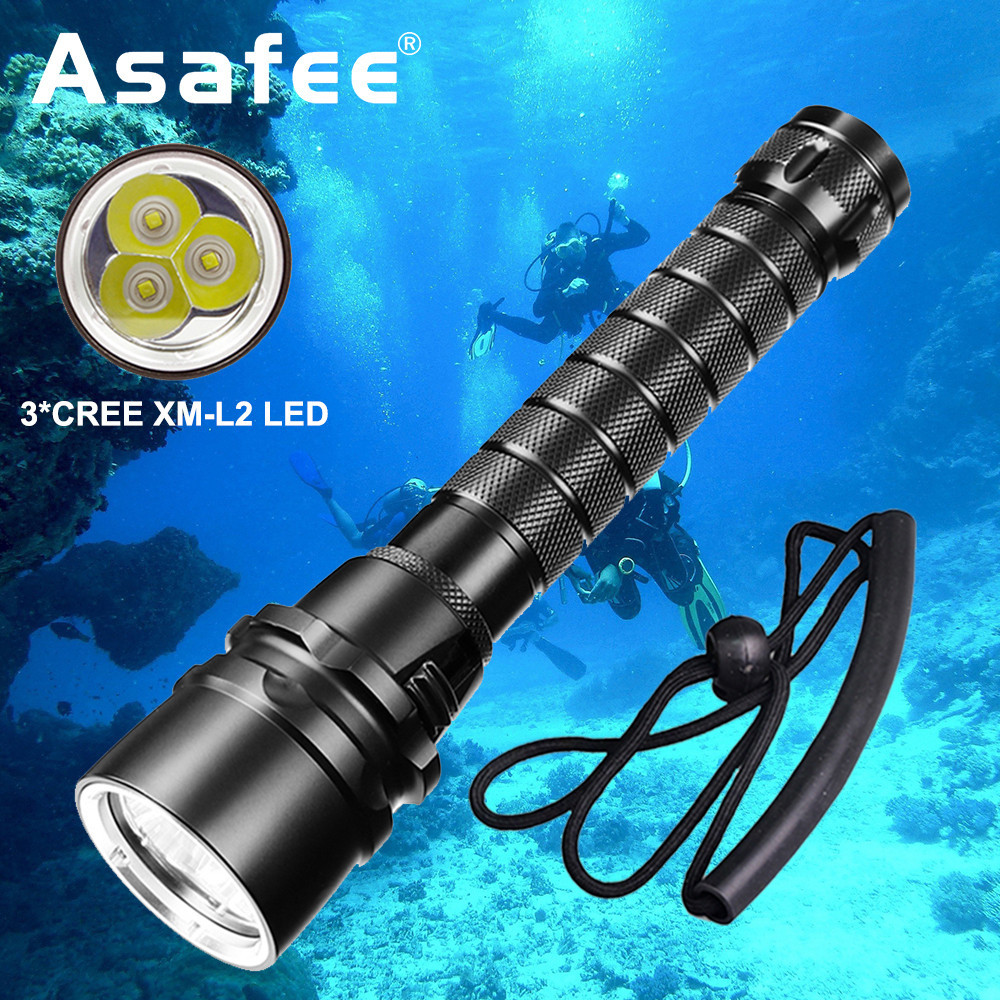 Professional Powerful Asafee 3000LM 3*XML-T6 / L2 LED Waterp