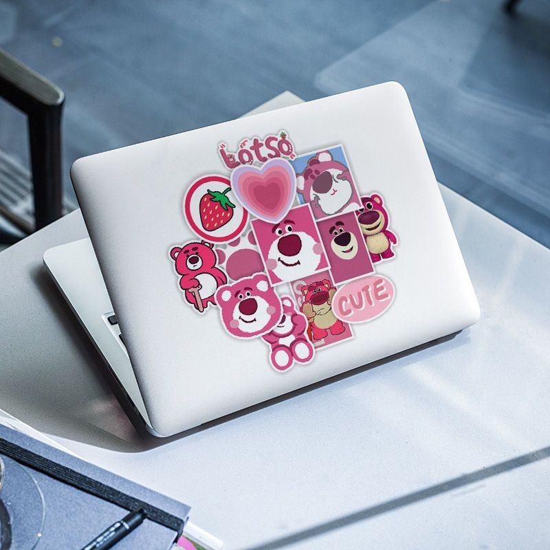 ❤159起發貨❤50張可愛草莓熊貼紙裝飾手賬本筆記本電腦手機殼粉色系卡通熊貼紙 手機貼紙 平板殼貼紙 電腦貼紙 手賬貼