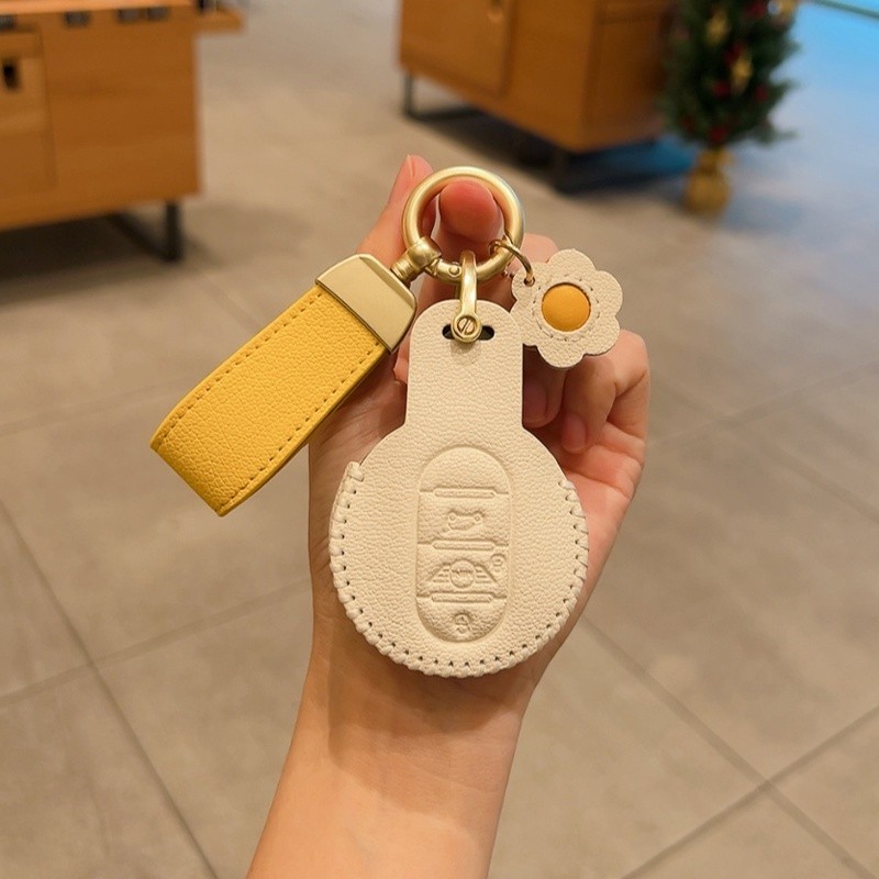 尚百貨精品寶馬MINI鑰匙皮套女 適用於MINI Cooper Countryman Clubman 簡約時尚鑰匙保護包