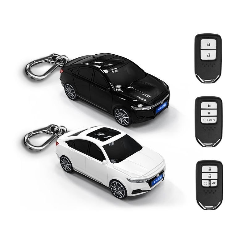 HONDA 汽車模型鑰匙保護殻塑料個性定製禮物 CRV HRV URV CRV5 CIVIC 鑰匙圈 鑰匙扣 汽車鑰匙包