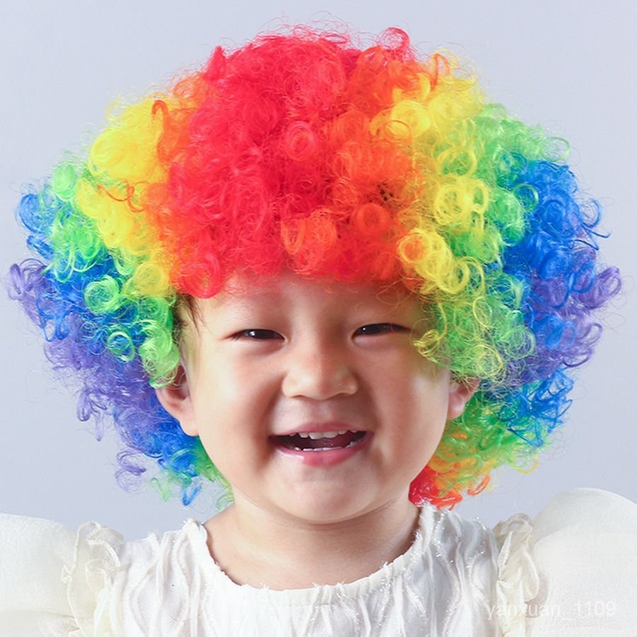 【下殺價🔥】兒童爆炸頭假髮球迷髮學校幼兒園活動親子活動舞臺錶演可愛裝扮 3GZR