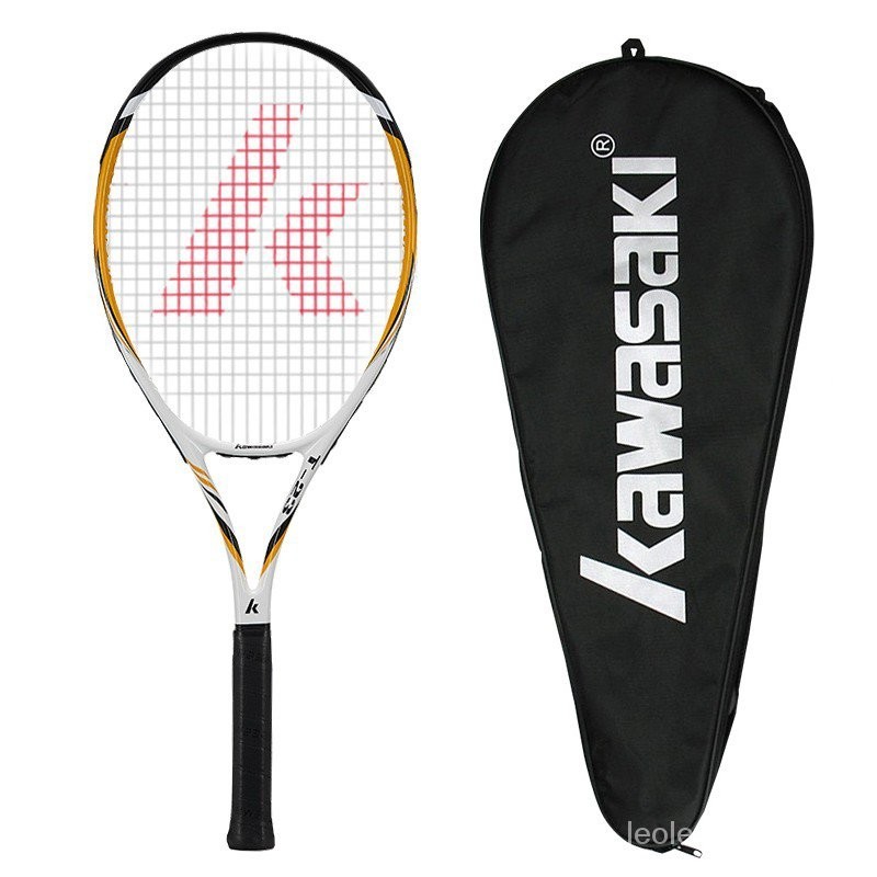 【暢銷網球拍】川崎（KAWASAKI）碳素複閤網球拍單拍 訓練級T-23 白色（已穿00