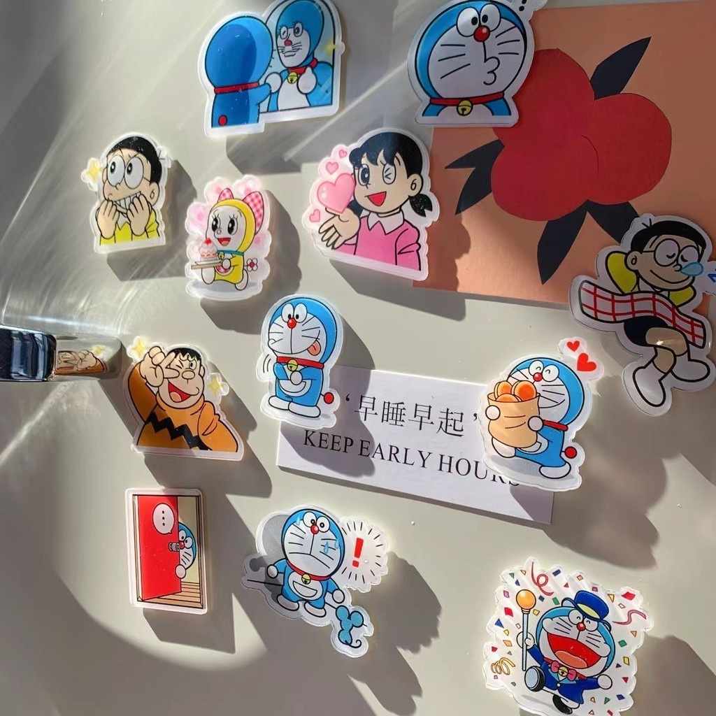 🔥熱賣款 磁吸亞克力哆啦A夢冰箱貼可愛磁性貼DIY留言貼強磁爆款周邊動漫