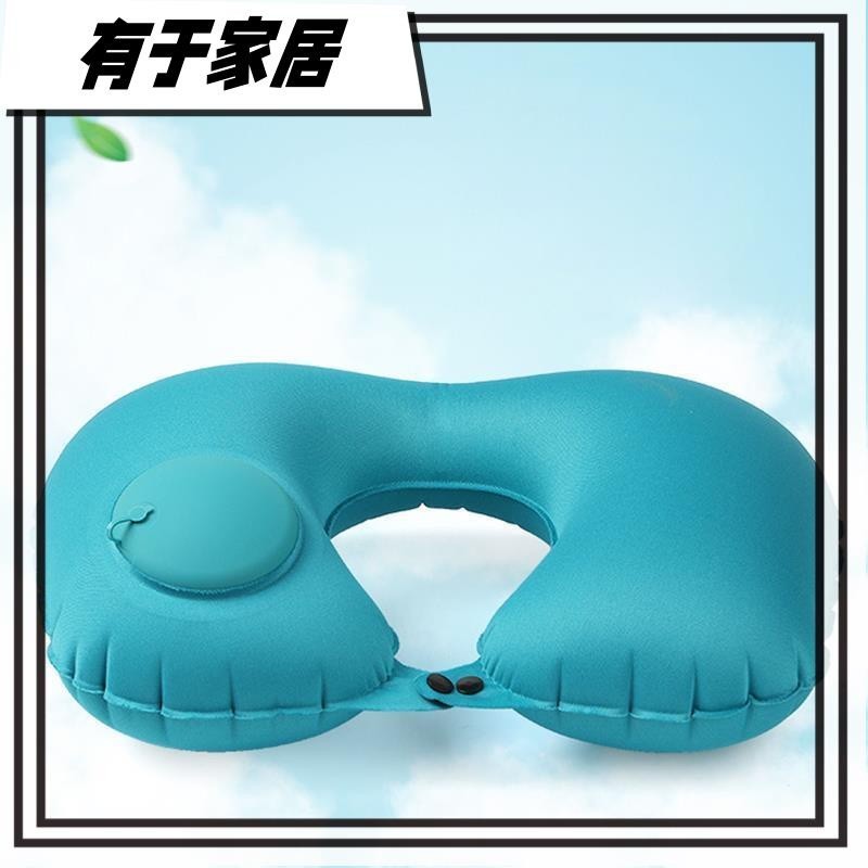 GUGU樂✔按壓式充氣u型枕按壓充氣頸枕旅行枕脖枕便攜旅游三寶成人可折疊dd5z1.18
