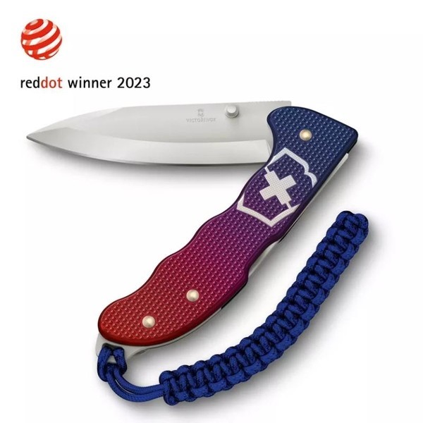 【Victorinox 瑞士維氏】瑞士刀 EVOKE ALOX 折疊式獵刀 136mm 4用-漸層(0.9415.D221)
 墊腳石購物網