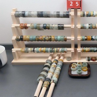 扳指收納架擺攤夜市手鏈展示架手串小架子實木首飾飾品展示架掛式-青檸家居