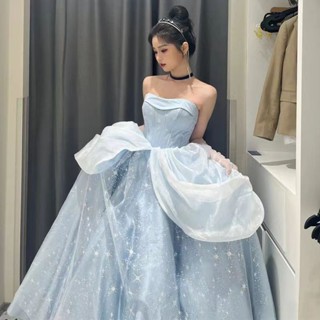 萬聖節服裝 萬聖節 萬聖節化裝舞會洋裝 灰姑娘禮服 迪士尼cos 公主風晚禮服裙女 高階感18歲成人禮晚禮服
