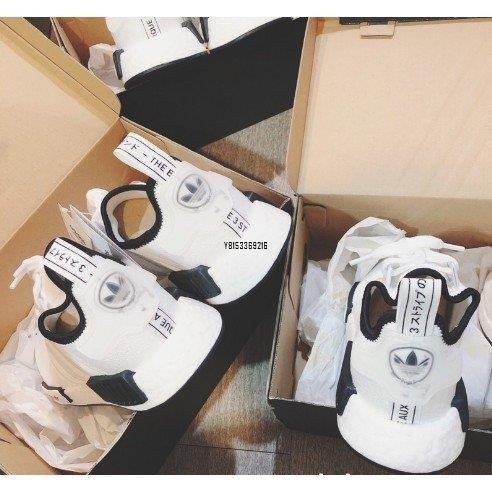 現貨 Adidas NMD R1 白 白黑 三葉草 DB3587 運動休閒潮鞋