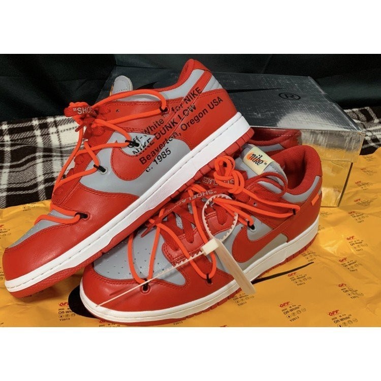 聯名Off-White x Nike Dunk Low LTHR OW 紅 板 籃球 CT0856-600 慢跑鞋
