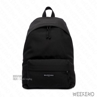 法國代購 BALENCIAGA Logo Nylon 巴黎世家 尼龍 後背包 黑色