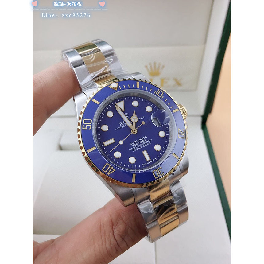 Rolex 勞力士 男生機械腕錶 Rolex Daytona 藍水鬼邊金腕錶