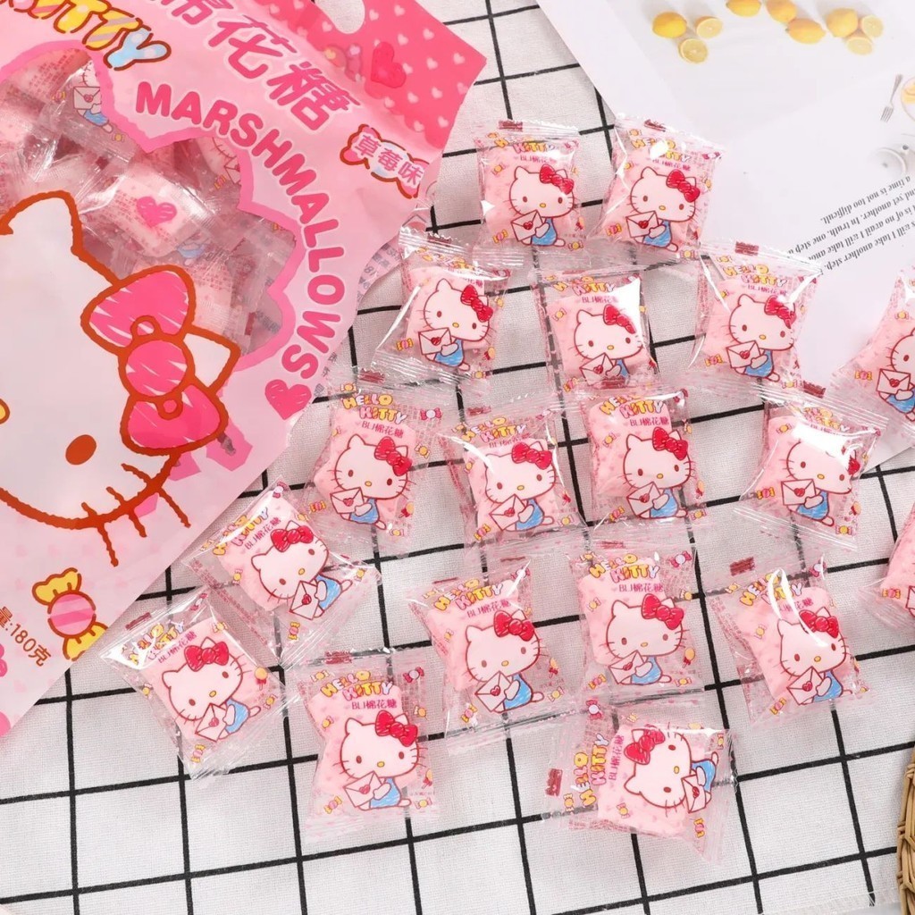 QQ💕新品Hello Kitty糖果草莓味独立小包装学生儿童节Hello Kitty棉花糖 菜菜優選好品質小店🎉