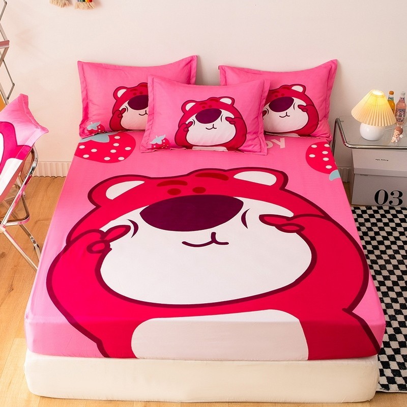 📣台灣發貨🌈2024 熊抱哥床包 卡通床笠 單人床包 雙人 加大床包 裸睡級床單 柔軟親膚 熊抱哥床單 草莓熊 米奇