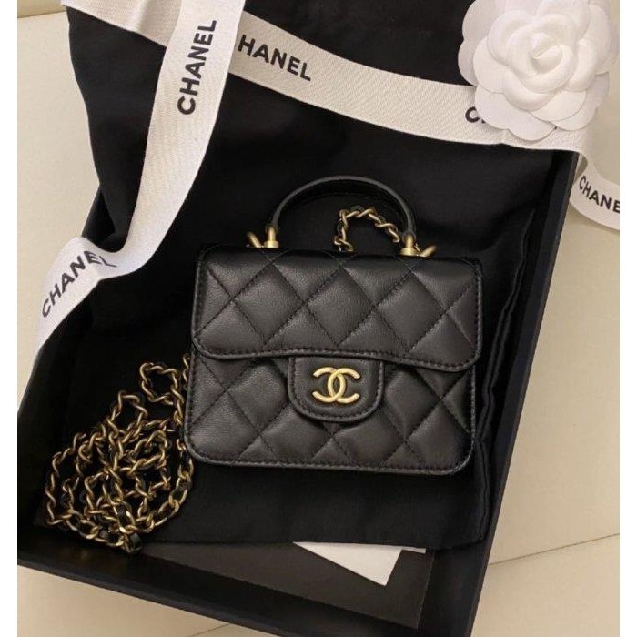 二手精品 Chanel 香奈兒 AP2200 21新款 黑色 綠色 灰白色 羊皮 鏈條包 口蓋零錢包 斜挎包