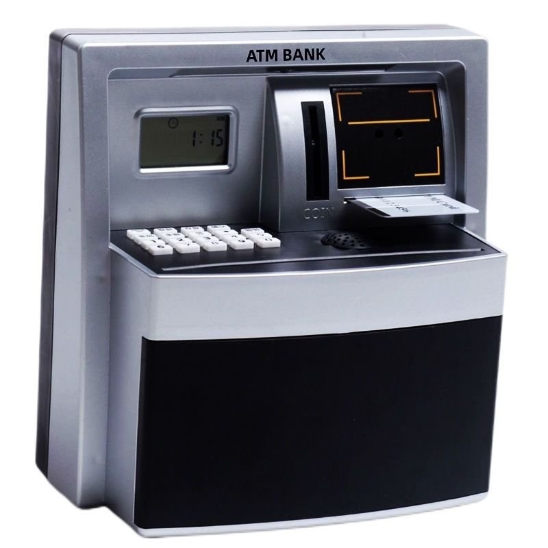 🔥促銷 ATM密碼存錢筒 創意ATM保險櫃自動捲錢機 迷你 保險櫃 保險箱 自動吸鈔 存錢筒 撲滿 提款機 存錢罐大容量