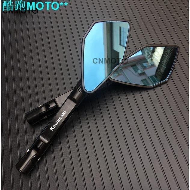 .適用 川崎 Z1000 Z650 Z125 Z250 Z300 改裝鋁合金後視鏡電機桿端鏡 後視鏡 摩托車側鏡後