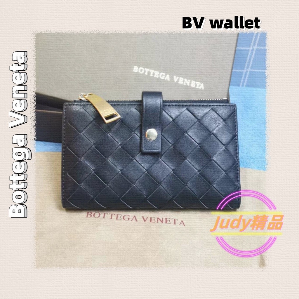 二手精品 Bottega Veneta/寶緹嘉 BV 雙折拉鍊錢包/中夾/短夾/卡包 編織零錢包 609070