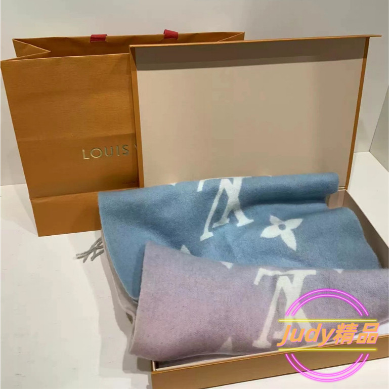 二手精品 路易威登 LV REYKJAVIK GRADIENT 經典 漸層 漸變色 圍巾 M70868