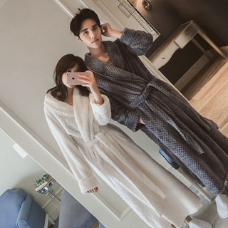 連身睡衣 秋冬居家服 家居服 浴袍 睡袍 睡裙 浴巾 薄款 睡衣女秋冬季加厚法蘭絨睡袍加絨男長款珊瑚絨情侶性感家居服浴袍