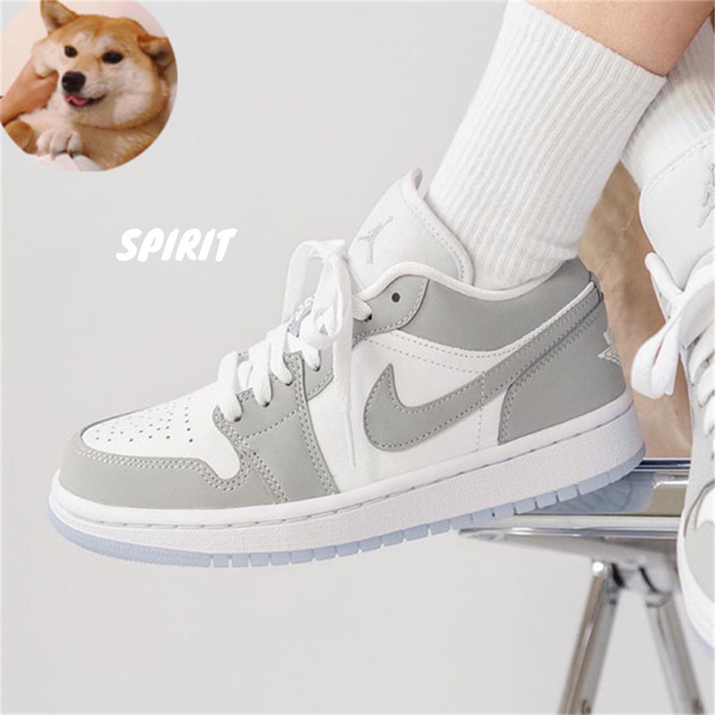 NIKE AIR JORDAN 1 LOW 低幫 灰白 小DIOR 板鞋 DC0774-105