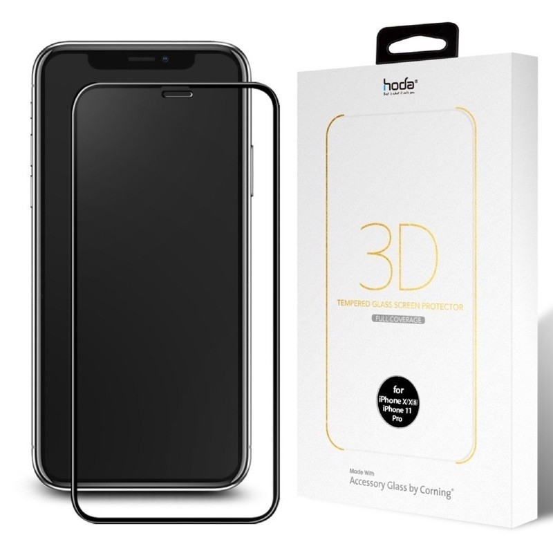 【現貨免運】hoda【iPhone 11 Pro / X /Xs 5.8吋】美國康寧授權 3D隱形滿版玻璃保護貼(AGB