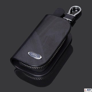 適用於(SSKLO Store)皮革汽車鑰匙包鑰匙扣遙控鑰匙包保護套錢包包袋防丟配件福特 Fiesta Focus Mu