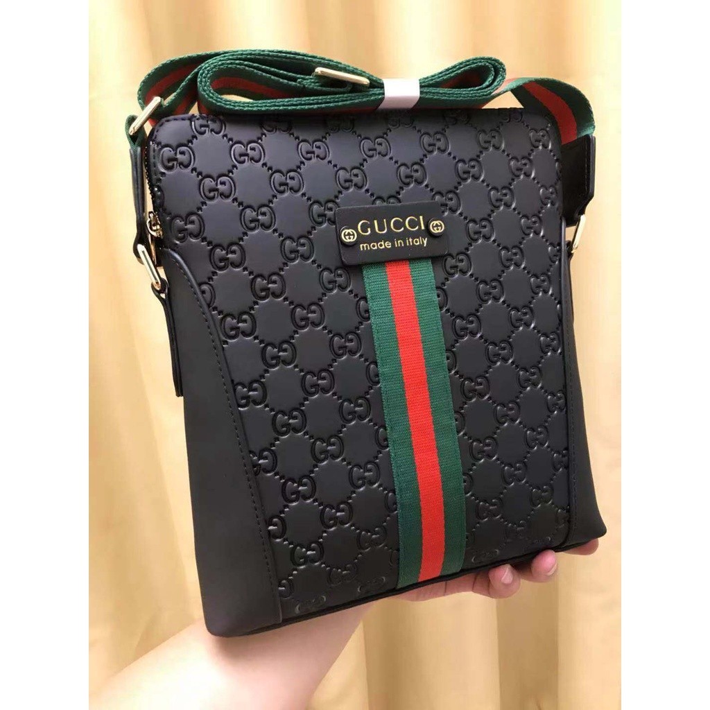 KK店二手 男生側背包 專櫃品質GUCCI 男包 側背包 斜背包 斜跨包 公事包 大容量 經典壓紋 男生包 商務休閒