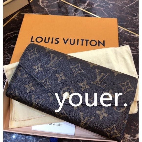 二手正品Louis Vuitton LV長夾 新版 熱銷款 經典花紋 扣式 長夾.芭蕾粉 M62235
