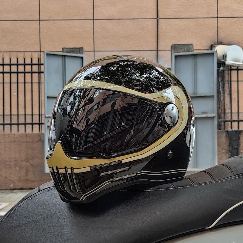 ORZ復古摩托車頭盔 男女全覆式 四季巡航全盔 可裝藍牙酷 鏡片安全帽 可掀式揭面盔 摩托車越野車全罩可樂帽汽水帽