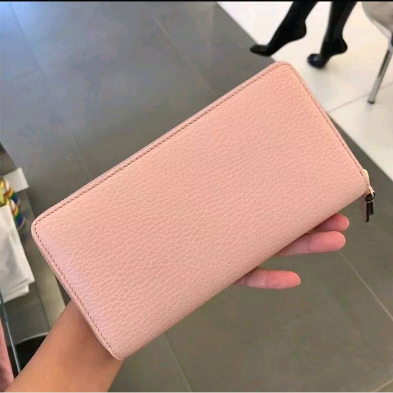 二手 Gucci 456117 CAO0G GG Logo拉鍊長夾 Leather Zip Around Wa