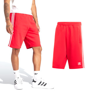 Adidas 3-Stripe Short 男款 紅色 運動 休閒 口袋 純棉 短褲 IM9425