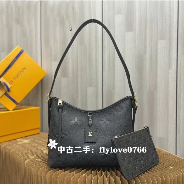 折扣 LOUIS VUITTON 路易威登 CARRYALL PM 黑色印花小號lv肩背包/腋下包 M46288