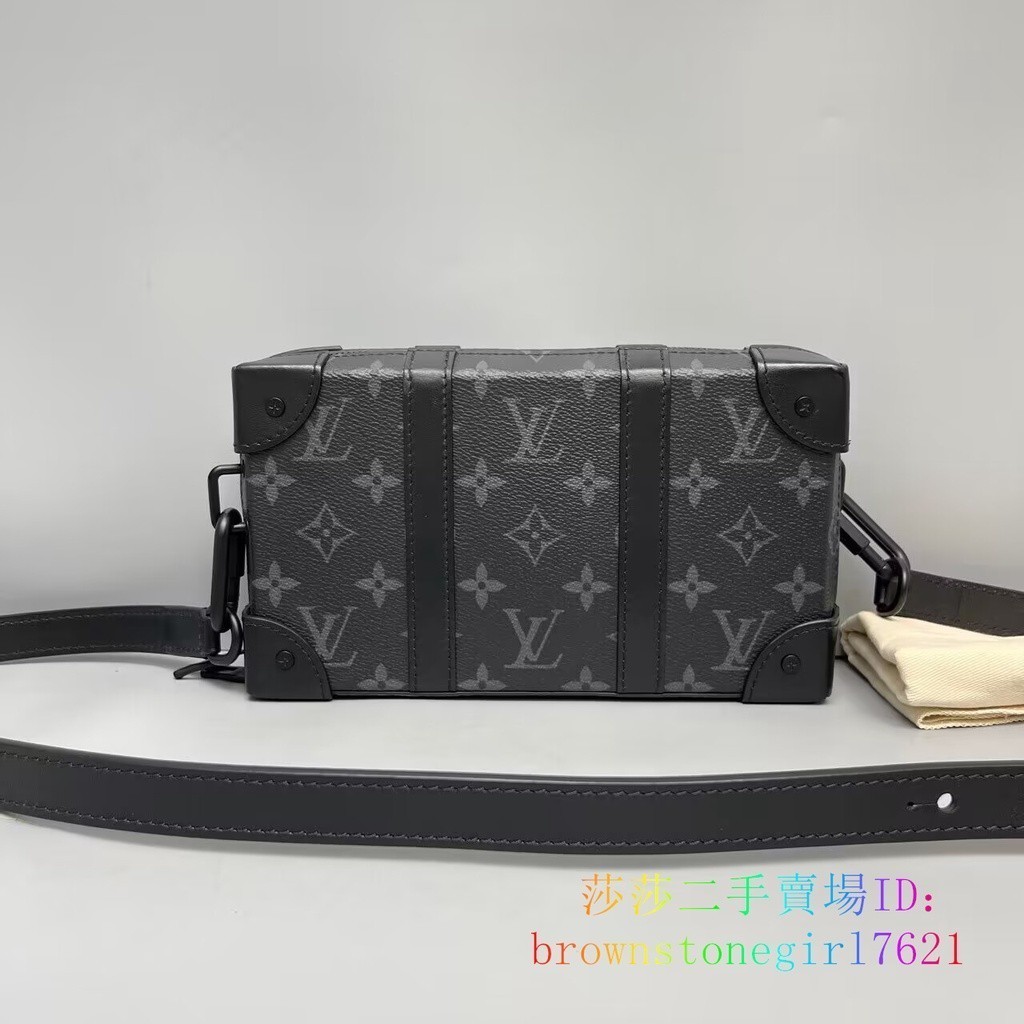 LV 路易威登 SOFT TRUNK 經典老花 帆布拼皮 小方包 手提包 單肩包 斜挎包 M69838 男款