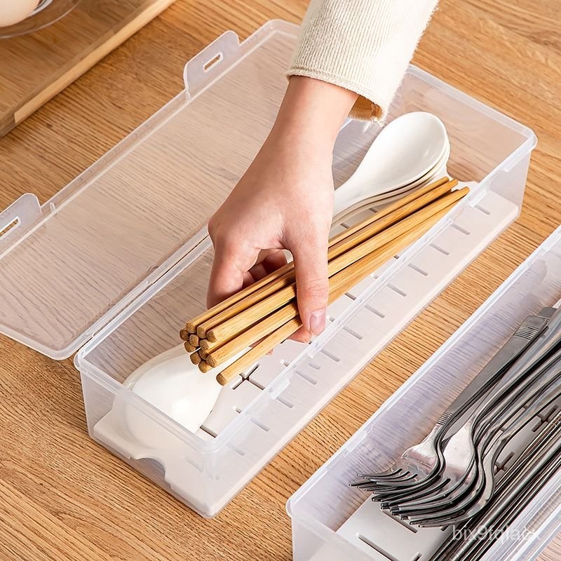 收納盒筷子盒筷子筒 筷盒 筷子筒 帶蓋筷子盒廚房傢用瀝水收納盒帶蓋防塵筷子筒餐具勺子筷子籠筷子收納